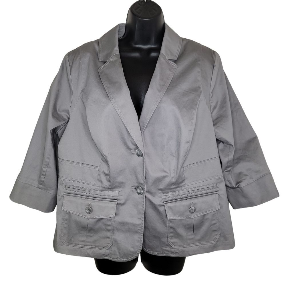 Lane Bryant gray notch collar blazer jacket size 18